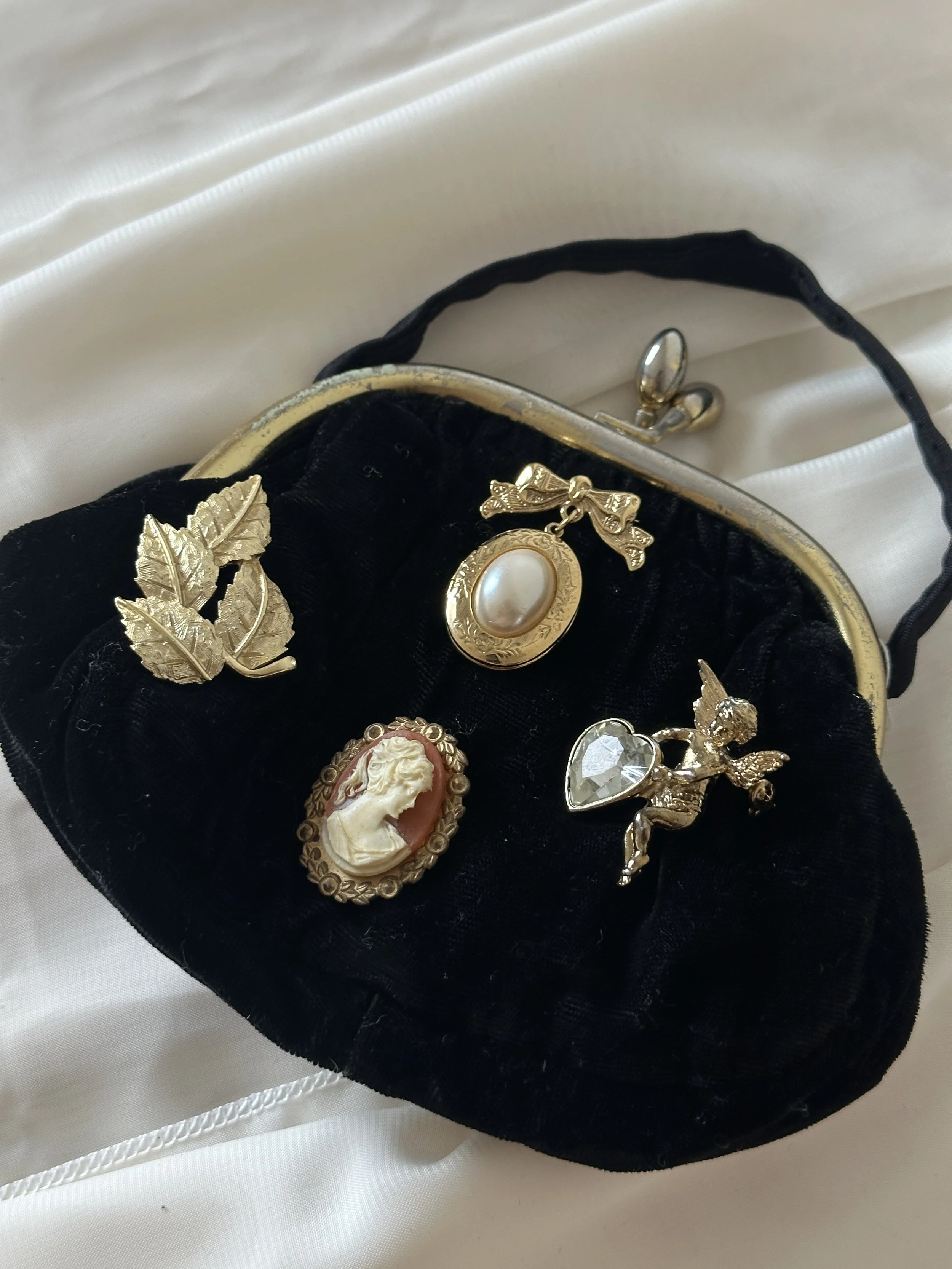 Custom Brooch Mini Velvet Purse