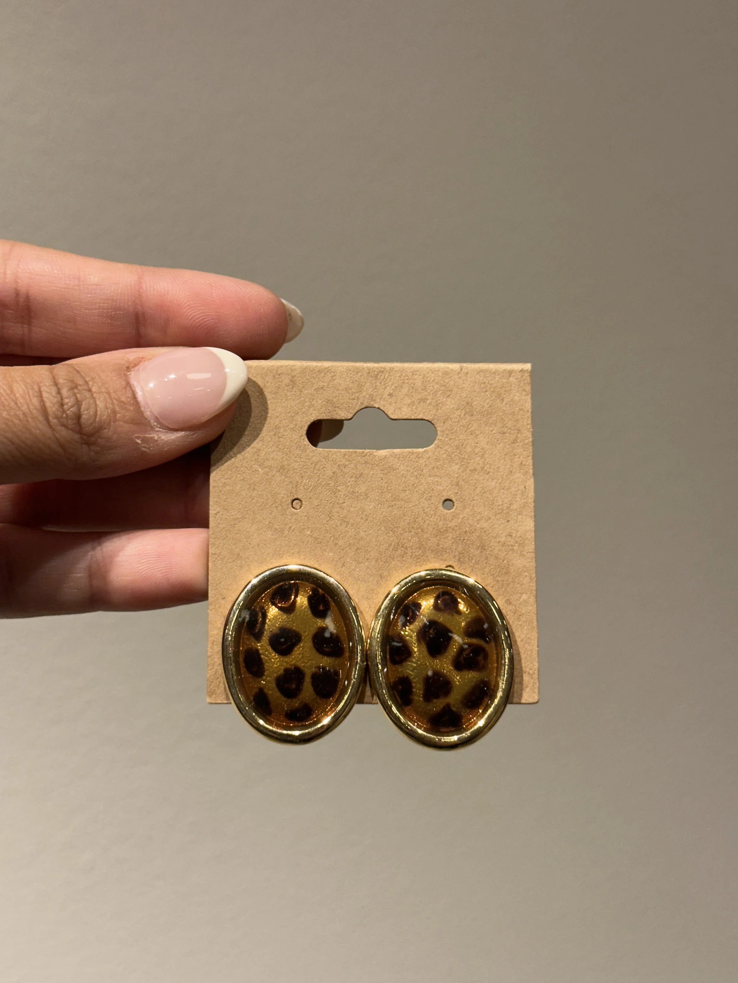 Leopard Clip On Earrings