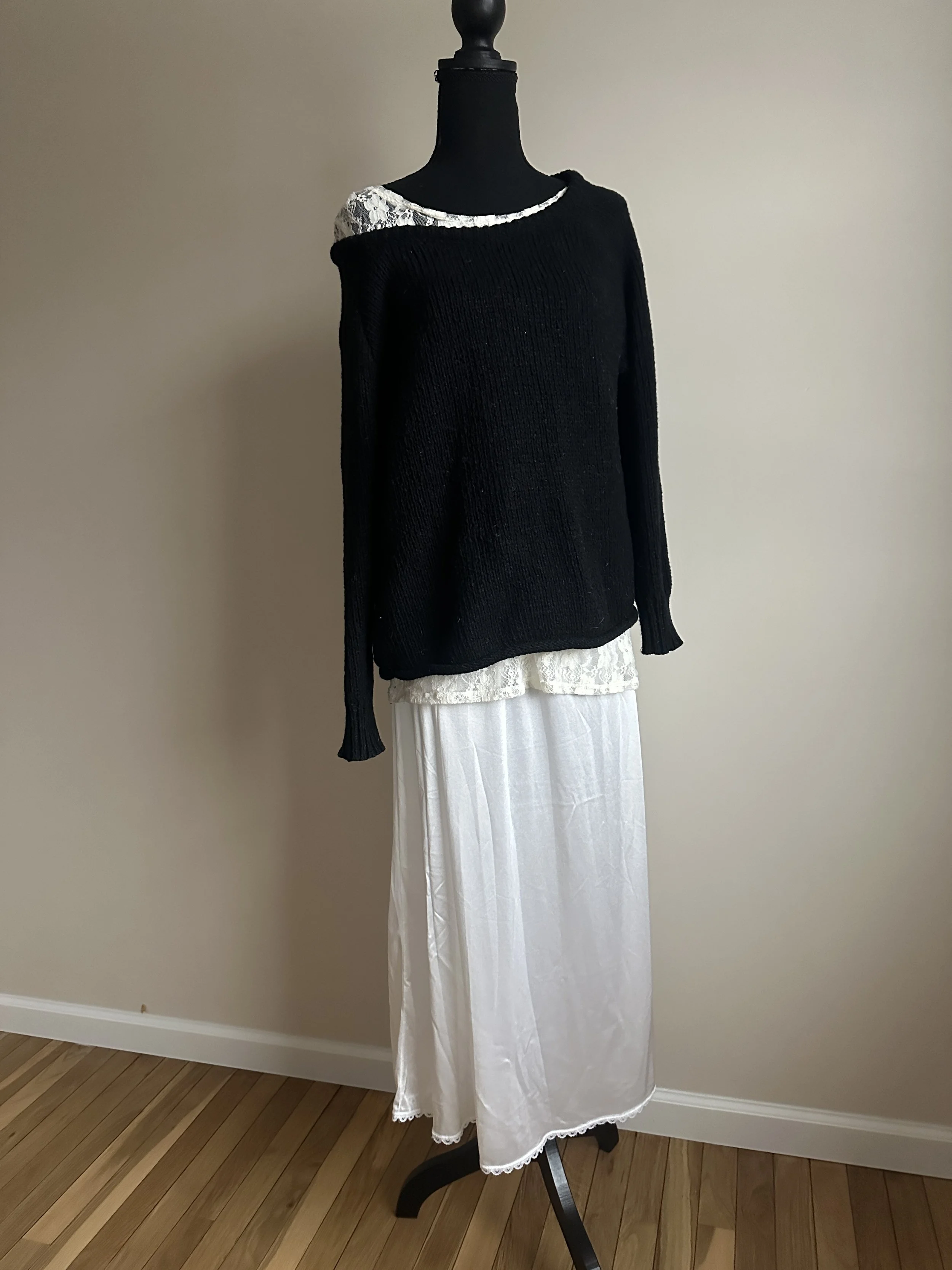 Long White Slip Skirt