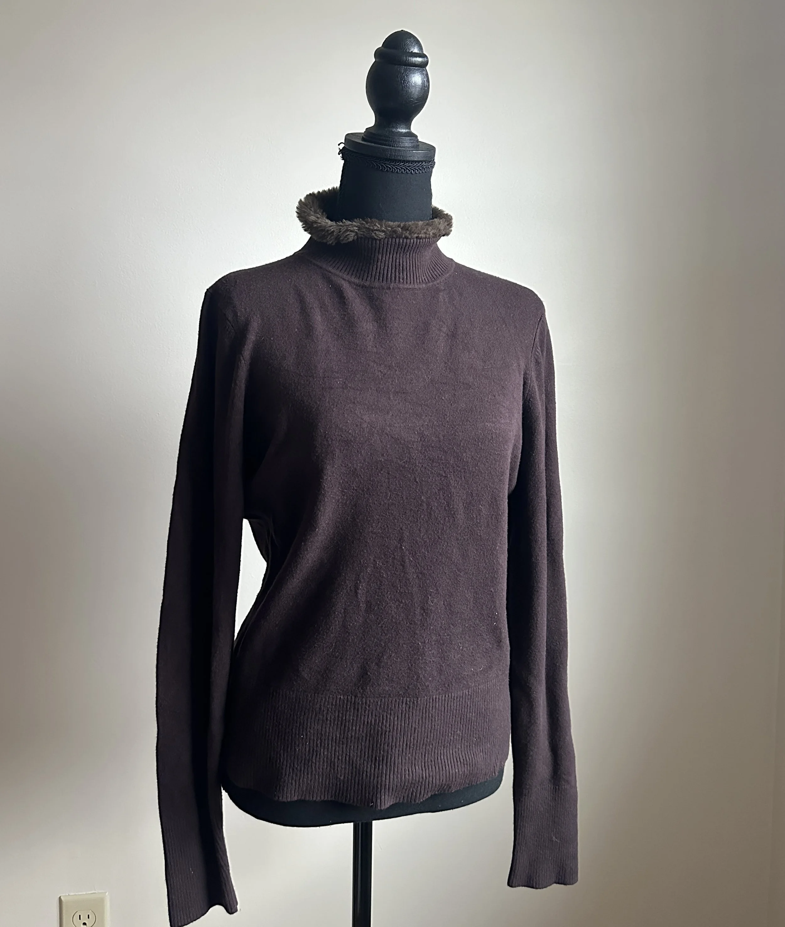 Chocolate Brown Mock Neck