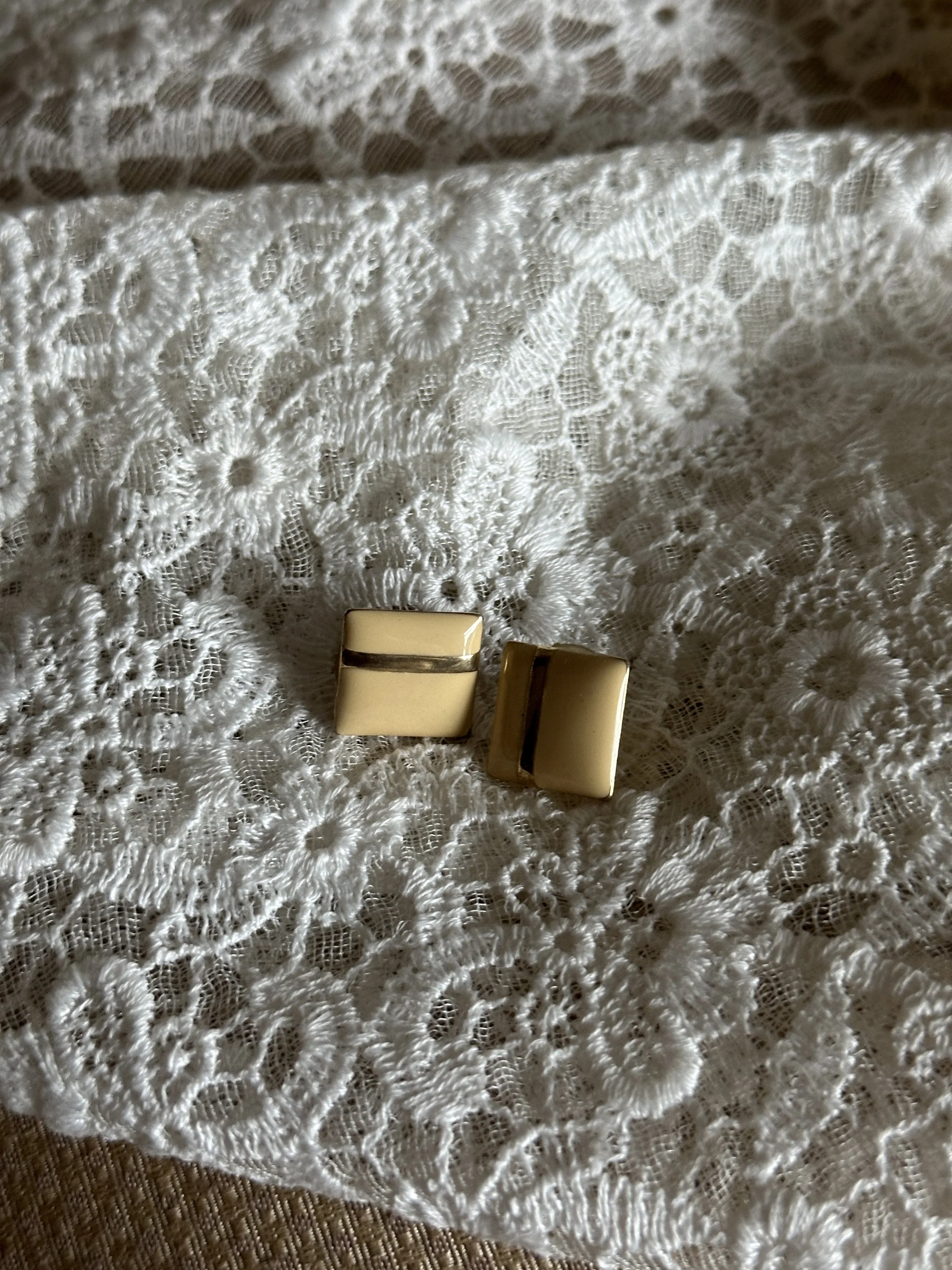 Banana Cream Square Earrings