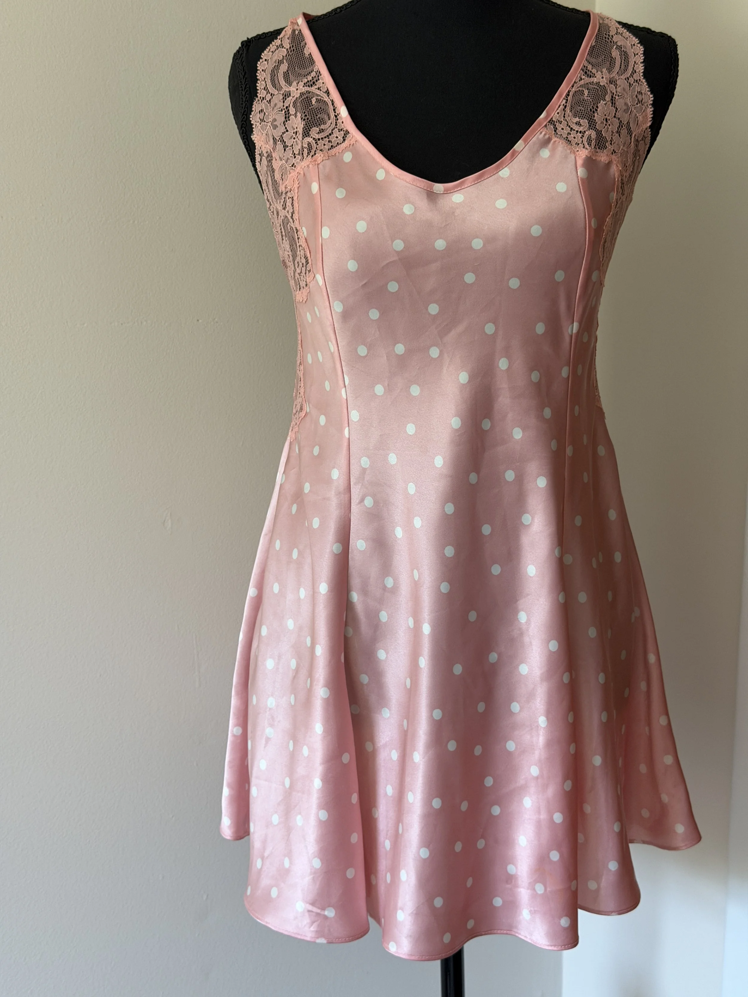 Pink Polka Dot Mini Night Dress
