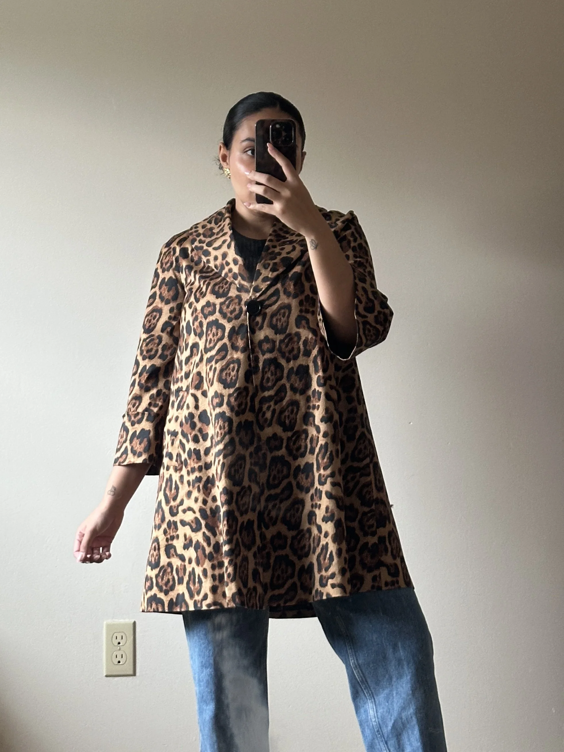 Leopard A-Line Coat