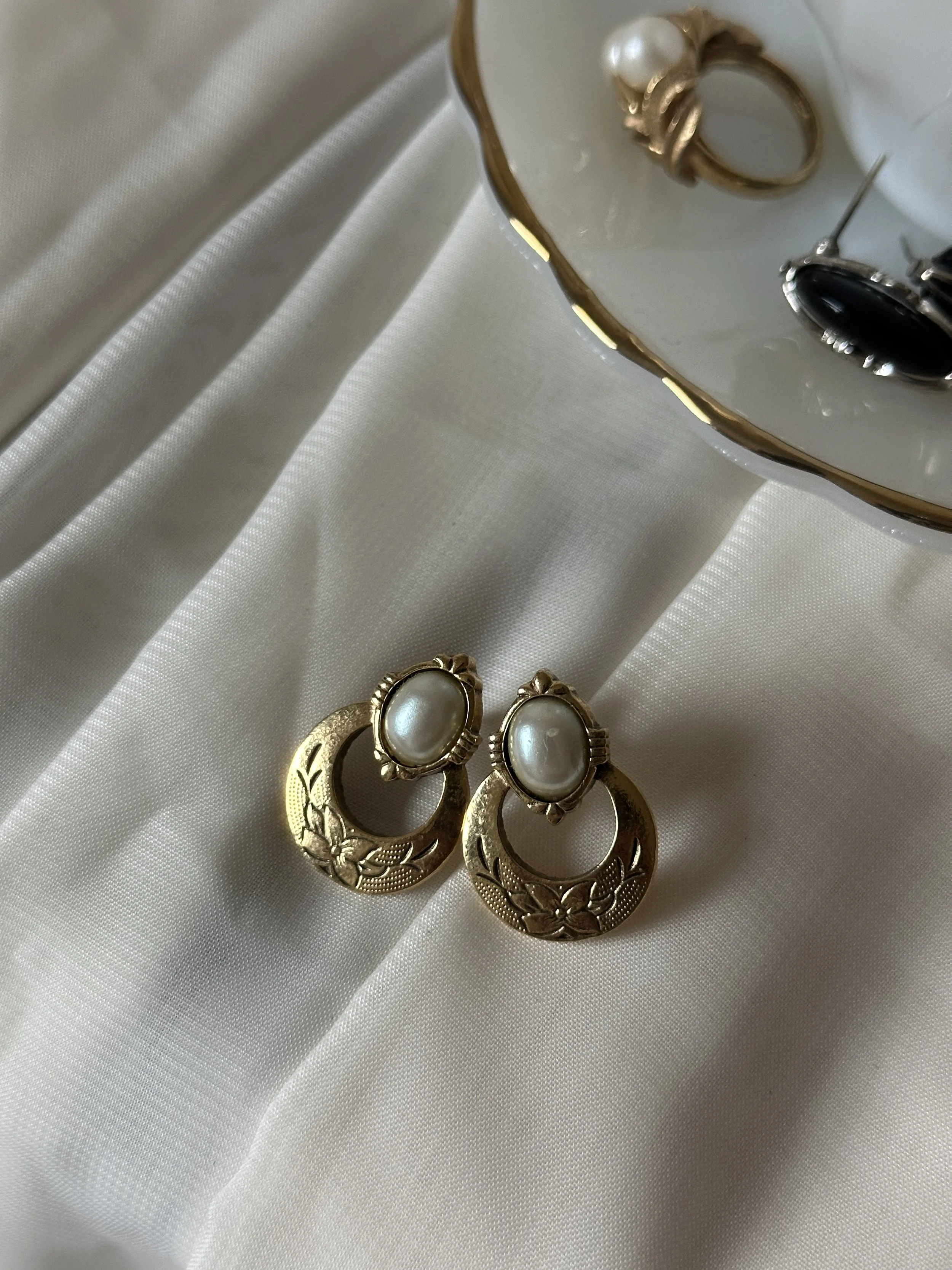 Floral Hoop Earrings