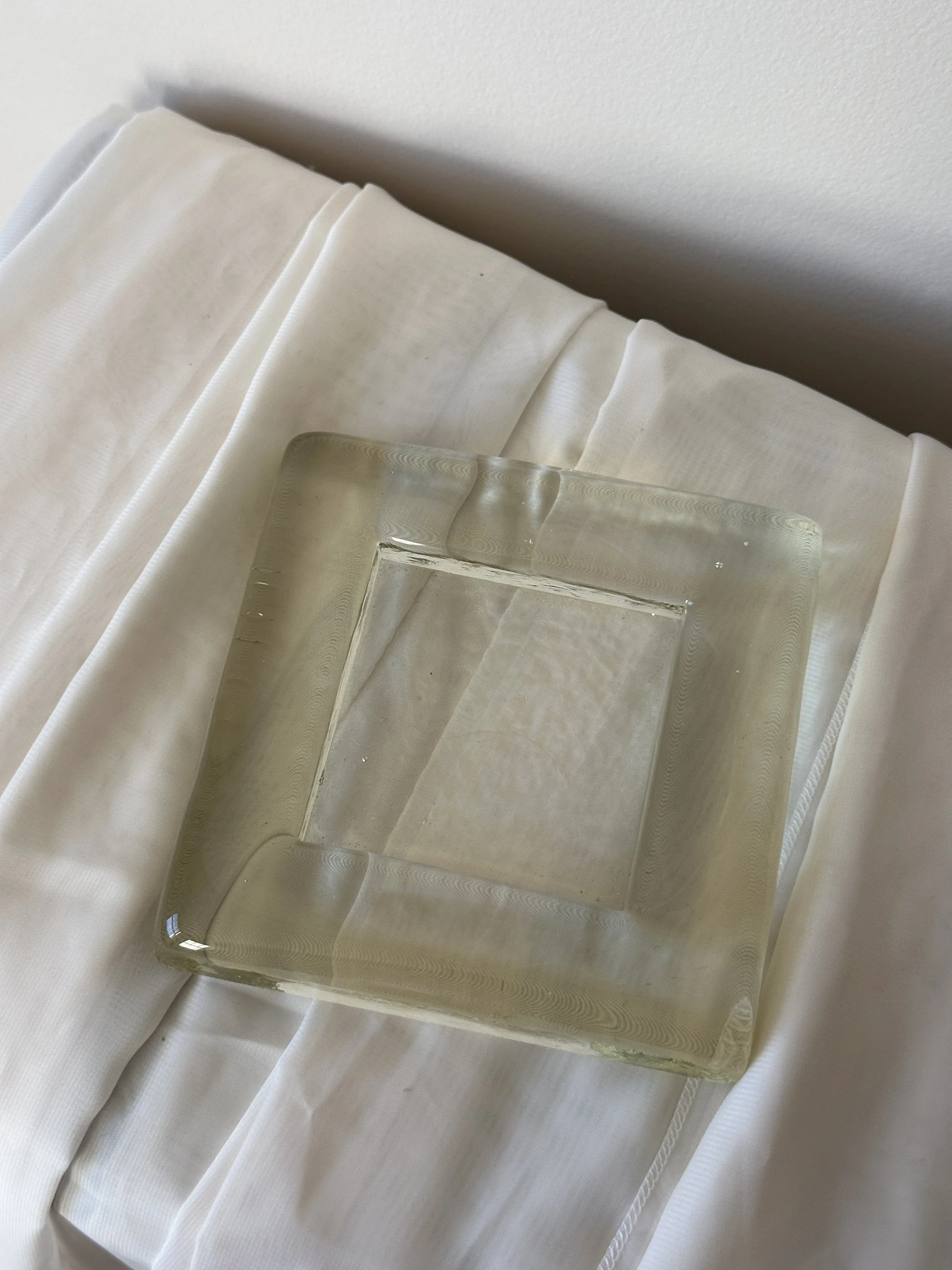 80s Handblown Glass Tray