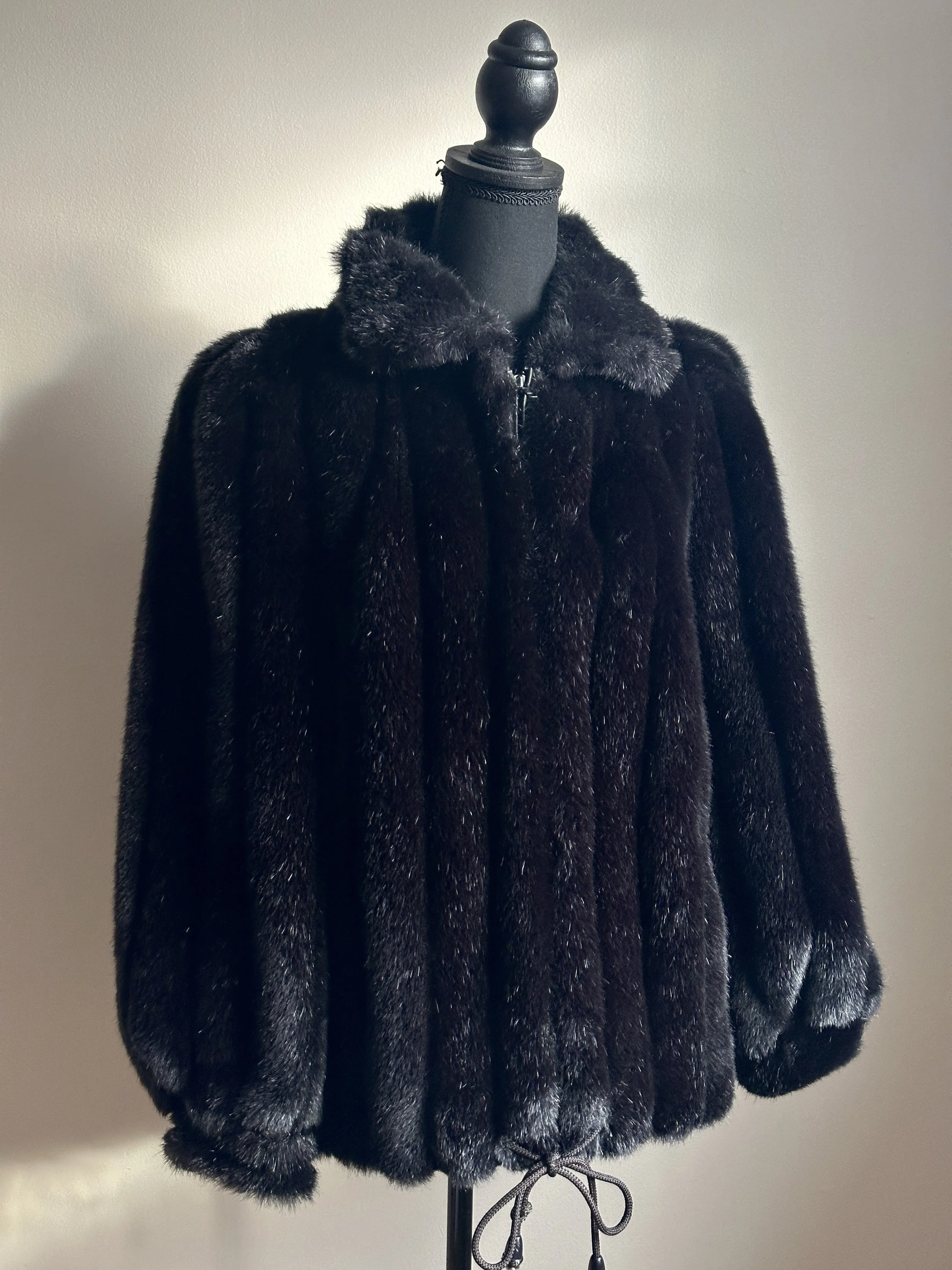 Black Faux Fur Coat