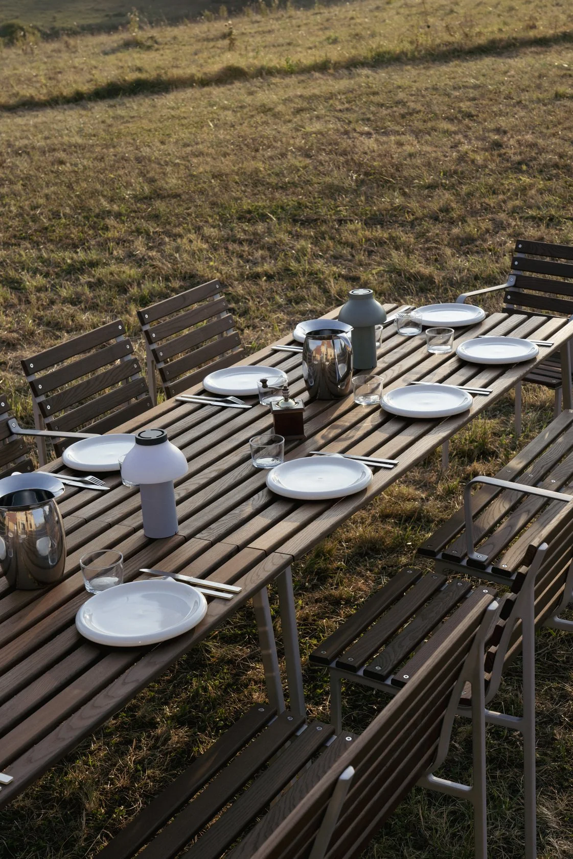 Traverse Table heat treated oiled ash_PC Portable fall green_slate blue_Indian Steel Pitcher xs_Barro Plate off-white.jpg