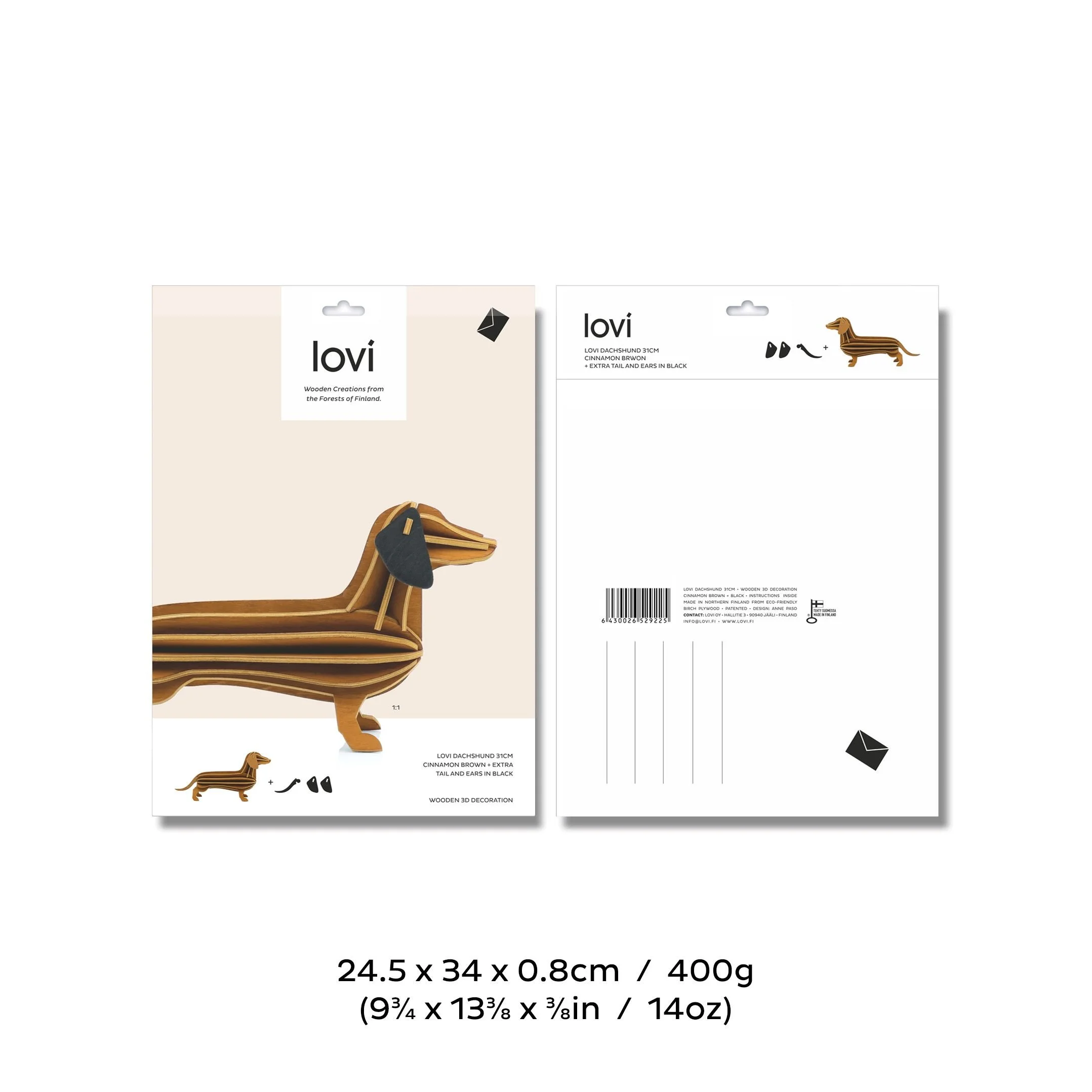 teckel-lovi-31cm-bois-finlande-diy-chien-saucisse-momentum-design-store-lille-rijsel-deco-mobilier-meubles-Lovi Dachshund 31cm cinnamon brown, package with measures.jpeg