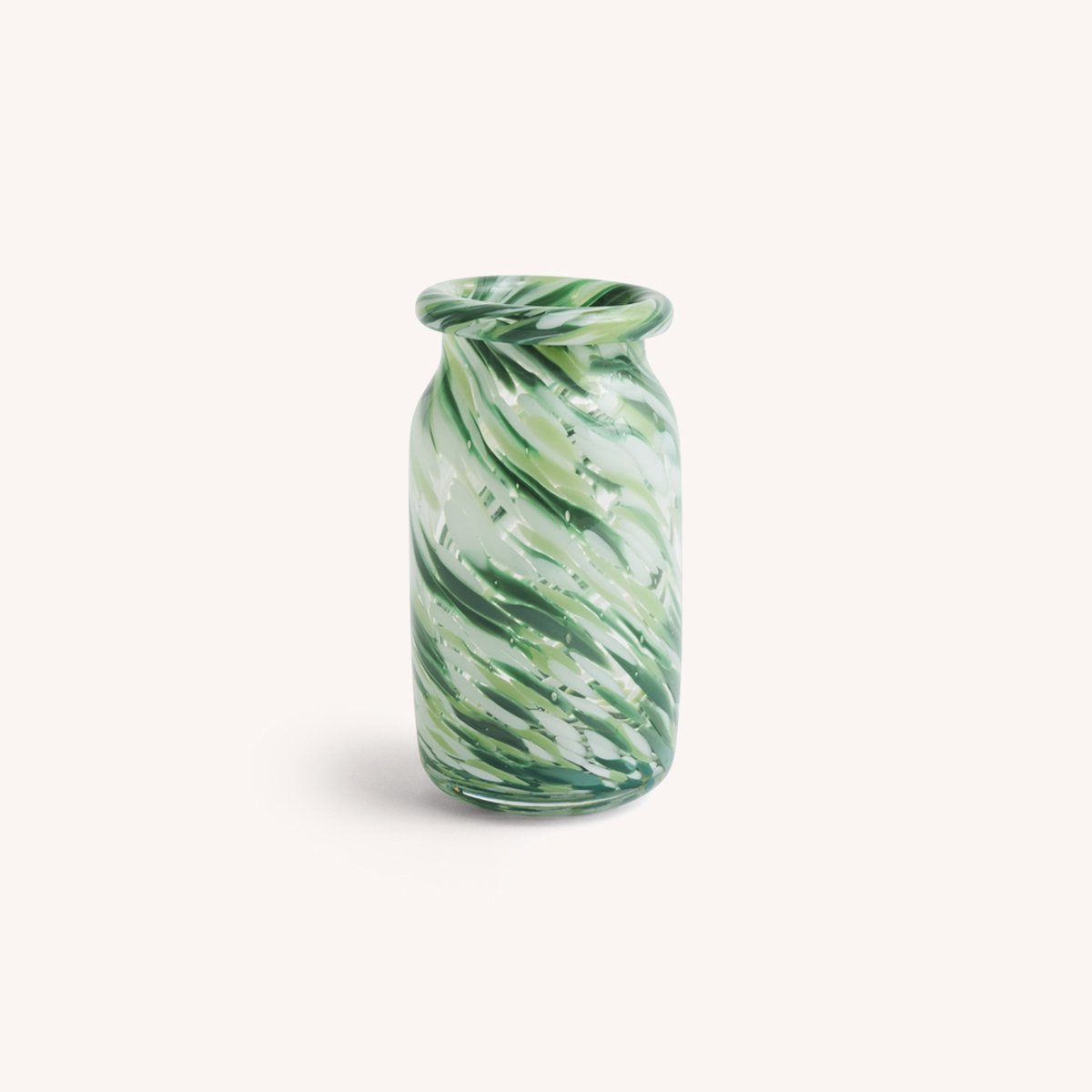VASE SPLASH - S - VERT - roll neck green swirl