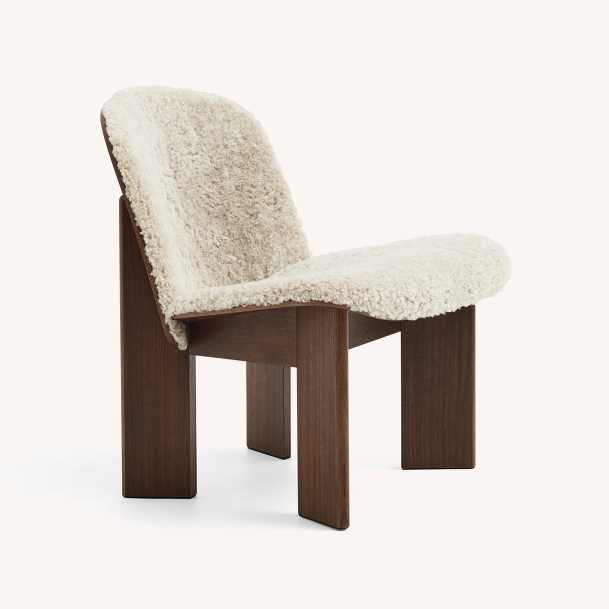 Chaise Lounge CHISEL - Noyer - Mouton
