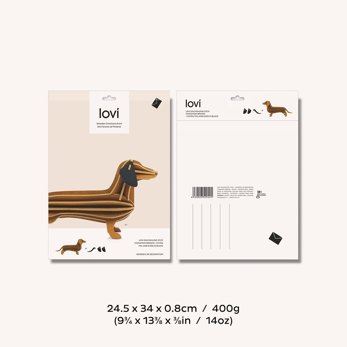 teckel-lovi-31cm-bois-finlande-diy-chien-saucisse-momentum-design-store-lille-rijsel-deco-mobilier-meubles-Lovi Dachshund 31cm cinnamon brown, package with measures.jpeg