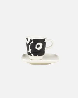 OIVA UNIKKO TASSE A ESPRESSO ET SOUCOUPE - NOIR ET BLANC