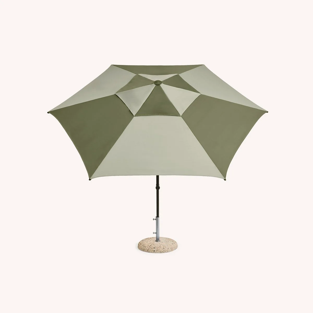 parasol-bicolore-outdoor-jardin-bouroullec-hay-momentum-design-store-lille-rijsel-curation-mobilier-AF578-F623-AU44_Terrazza Parasol Hexagon green and dark green 1.jpg