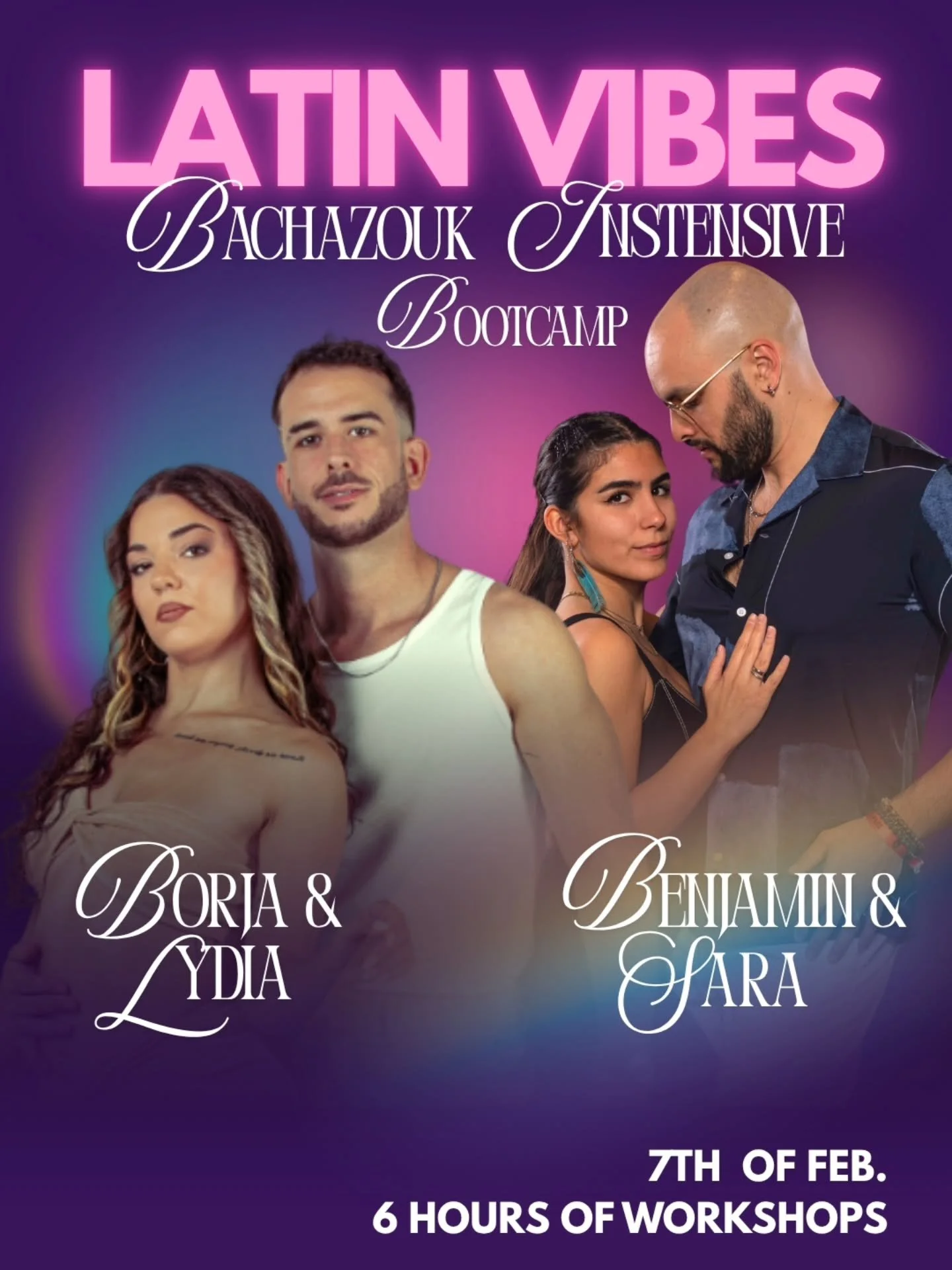 BACHAZOUK INTENSIVE BOOTCAMP

Presenting you the amazing @borjaylydia all the way from Spain 🇪🇸 

Ready to master your bachazouk by joining this incredible day with intensive bachazouk workshops?!

They are incredible teachers and dancers in bachat