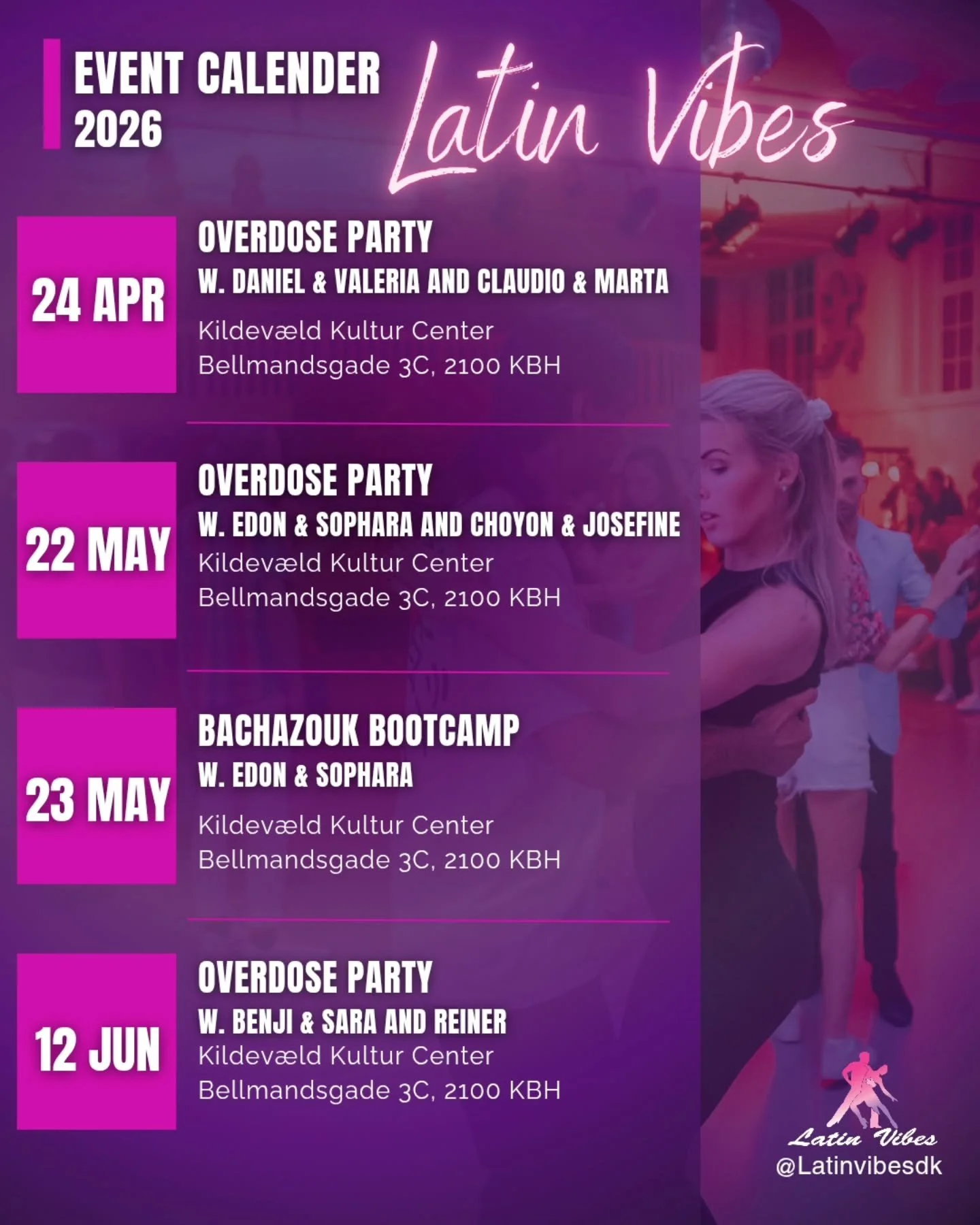 Thank you to everyone who showed up and brought the vibes yesterday!! 🥳🩷

It was amazing to have so many great dancers gathered in one place!

We have made an overview over our next events before we reach the summer break! 

We have 3 Overdose part