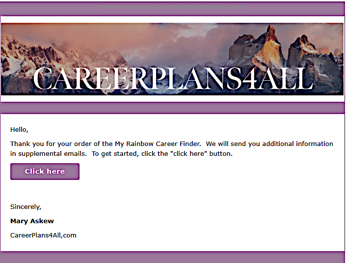 Kid Career Awareness System Instruction Email