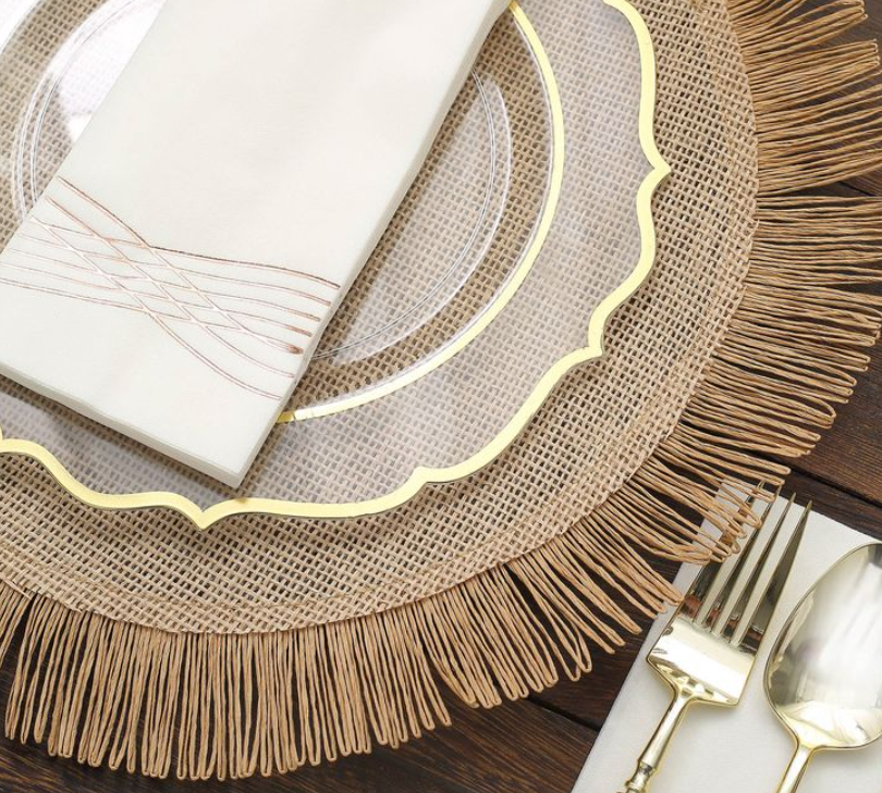 305 - 16" Burlap Fringe Placemat (Set of 4) - $8.00