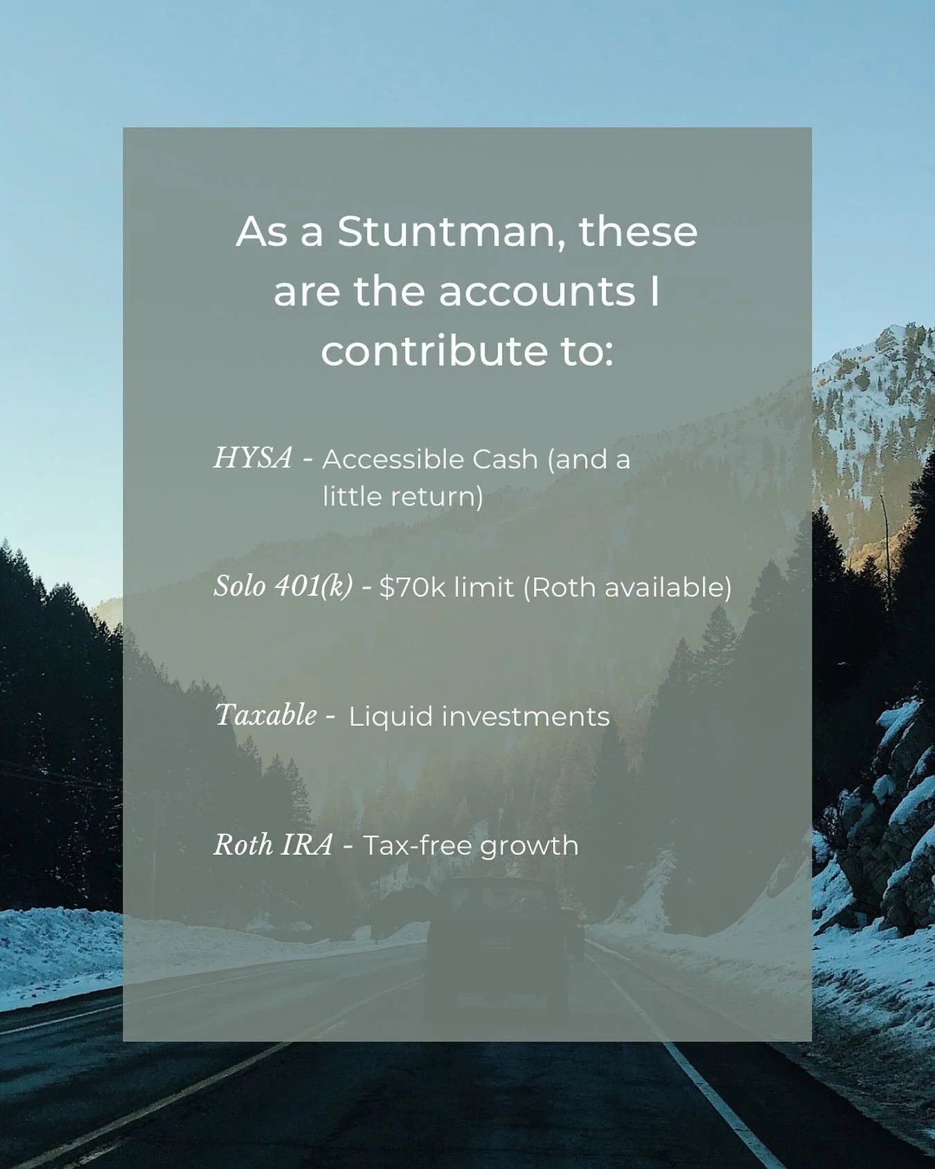 With lots of available accounts to choose from, these are the ones I think are most valuable for stunt industry professionals! 🎬
__
HYSA - A very underrated account, but because stunt income is so variable, it is very important! It gives you a cash 
