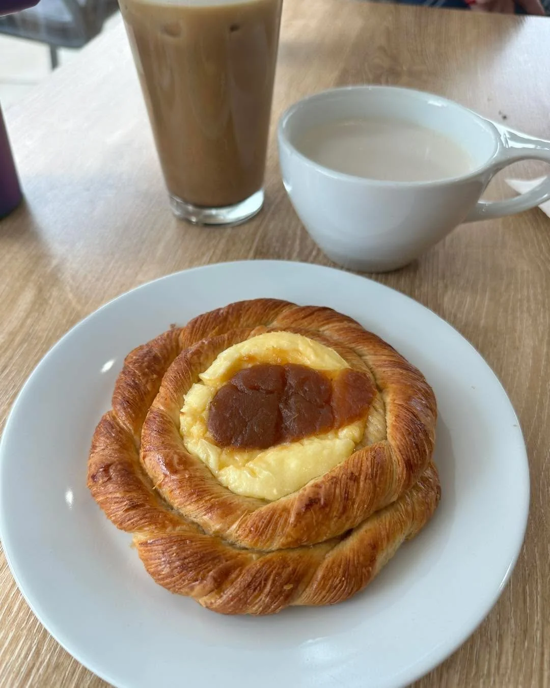A Provisions danish paired with a black chocolate caramel latte 😍