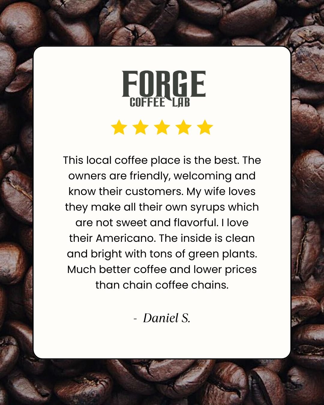 Thank you, Daniel! See you for your next Americano! ☕️