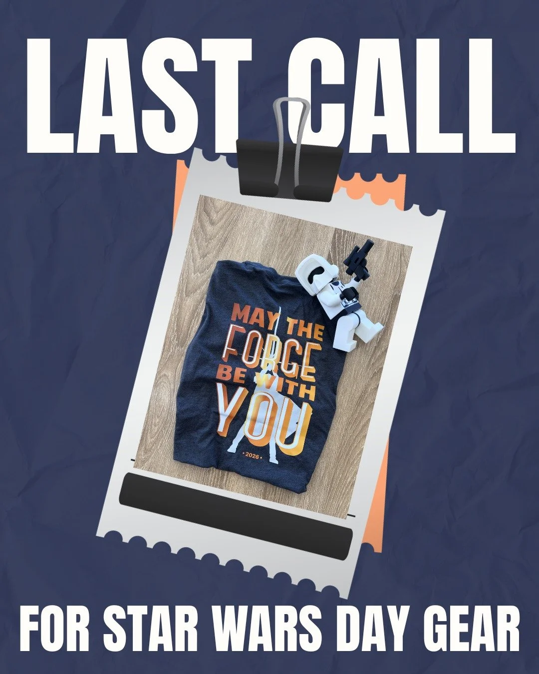 LAST CALL"Star Wars Day" Forge Gear!
Pre Order your May the 4th swag by TOMORROW Wednesday - April 15th 

Order Deadline: April 15th
Delivery to the shop by May 2nd
Payment due upon pick up.

Exclusive Limited Edition: Each shirt will be la