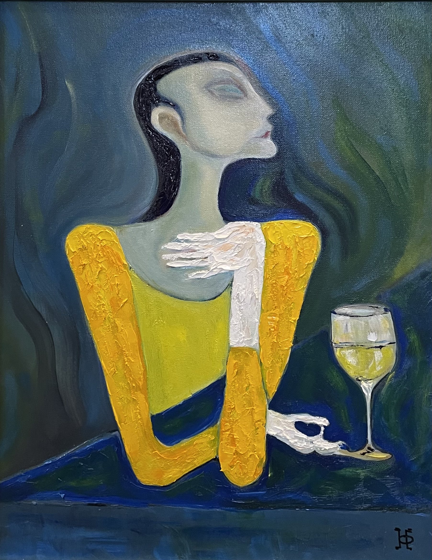 16"x"20" "Elegy in Yellow and Wine"