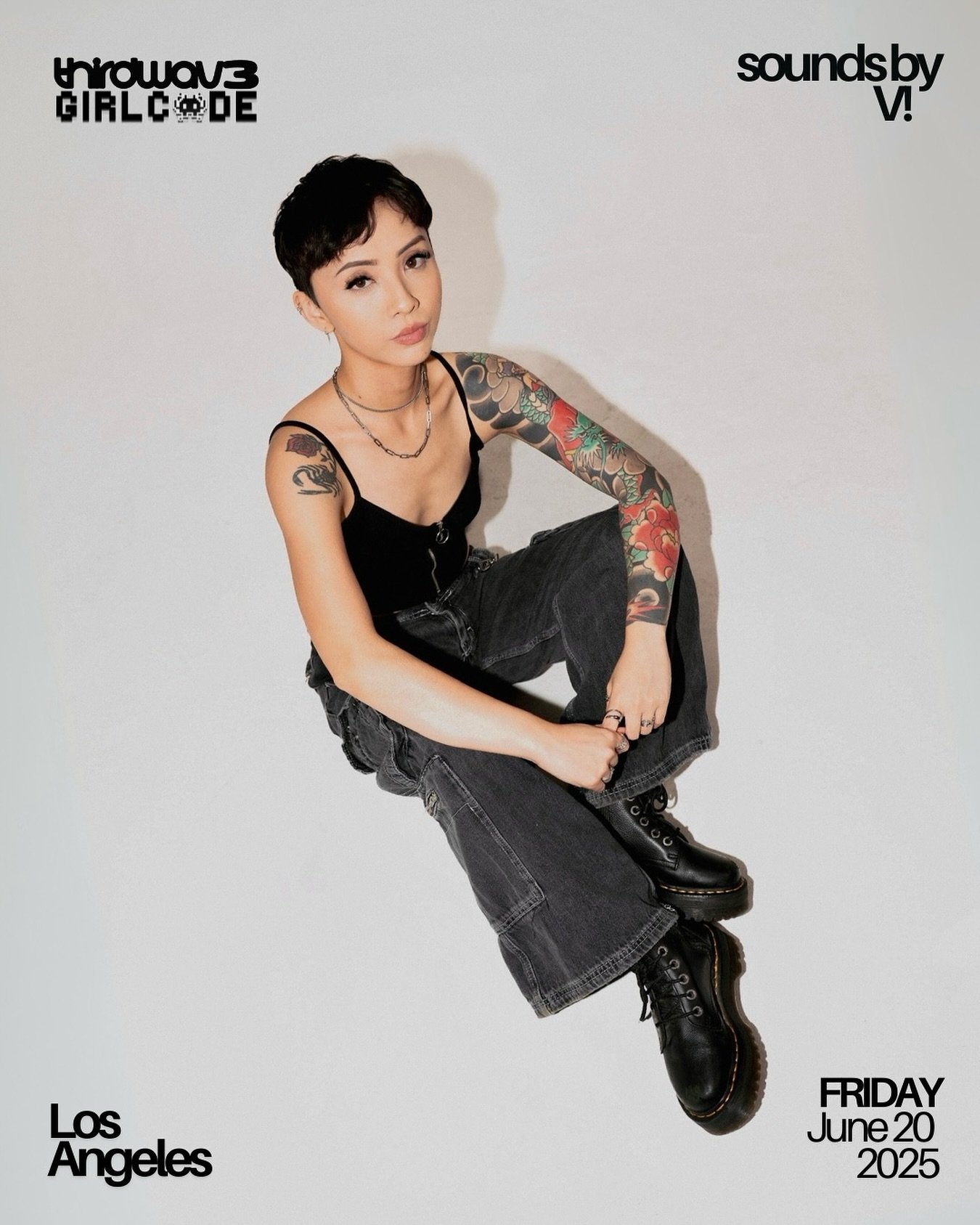 Born and raised in San Diego and now based in Orange County, V! is a genre-fluid DJ known for her ability to seamlessly blend diverse sounds into a style that’s entirely her own. Drawing from her deep roots in hip-hop and R&B, she fuses glo