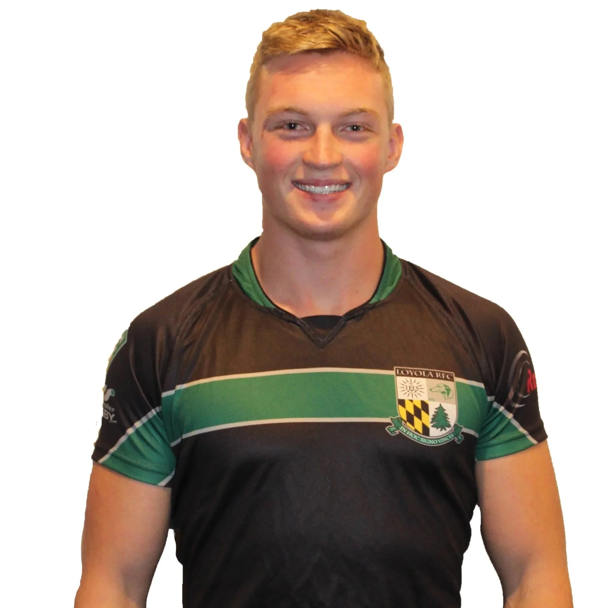 man wearing a dark sports jersey