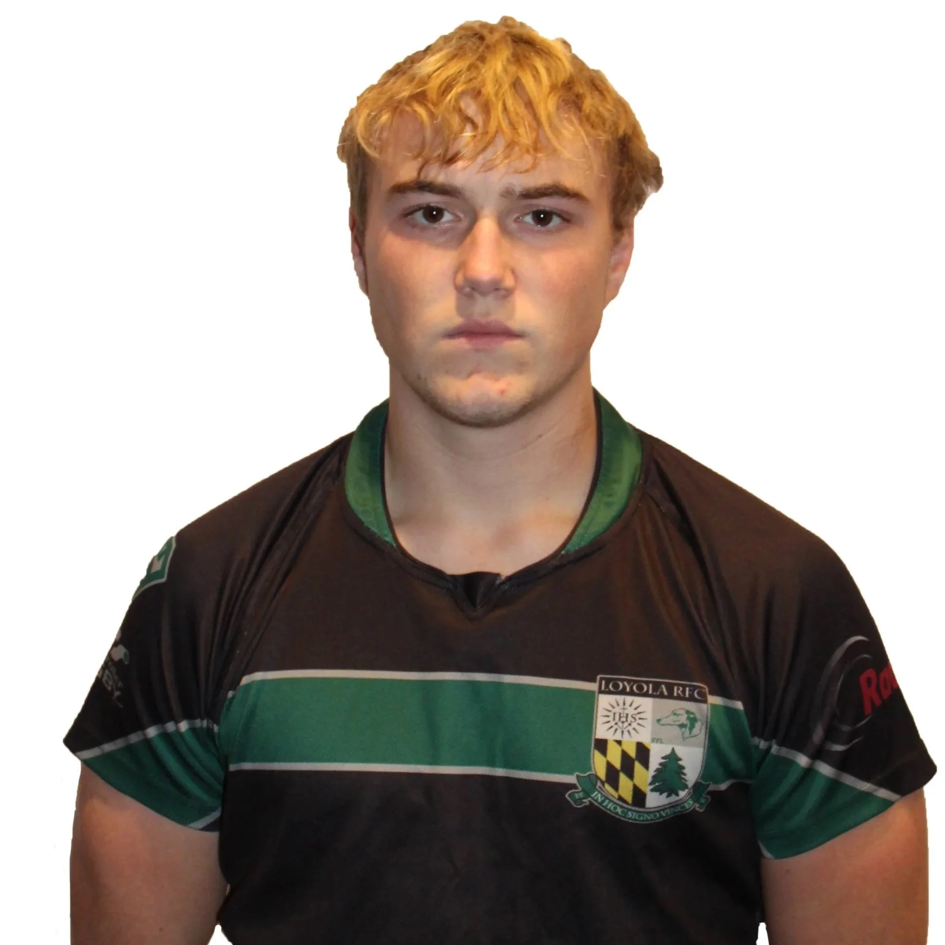 Man wearing a sports jersey with crossed arms.