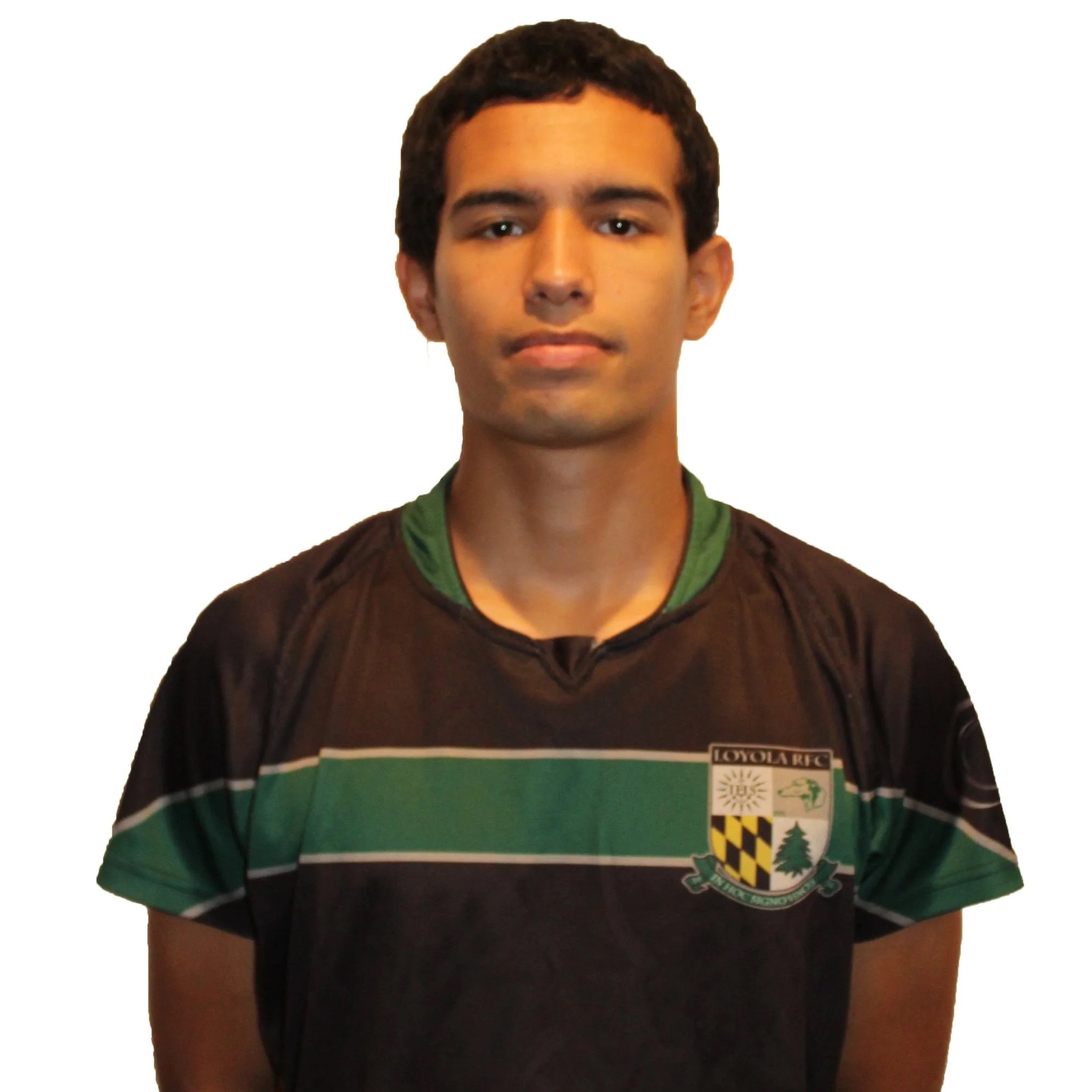 Man in a rugby jersey with crossed arms