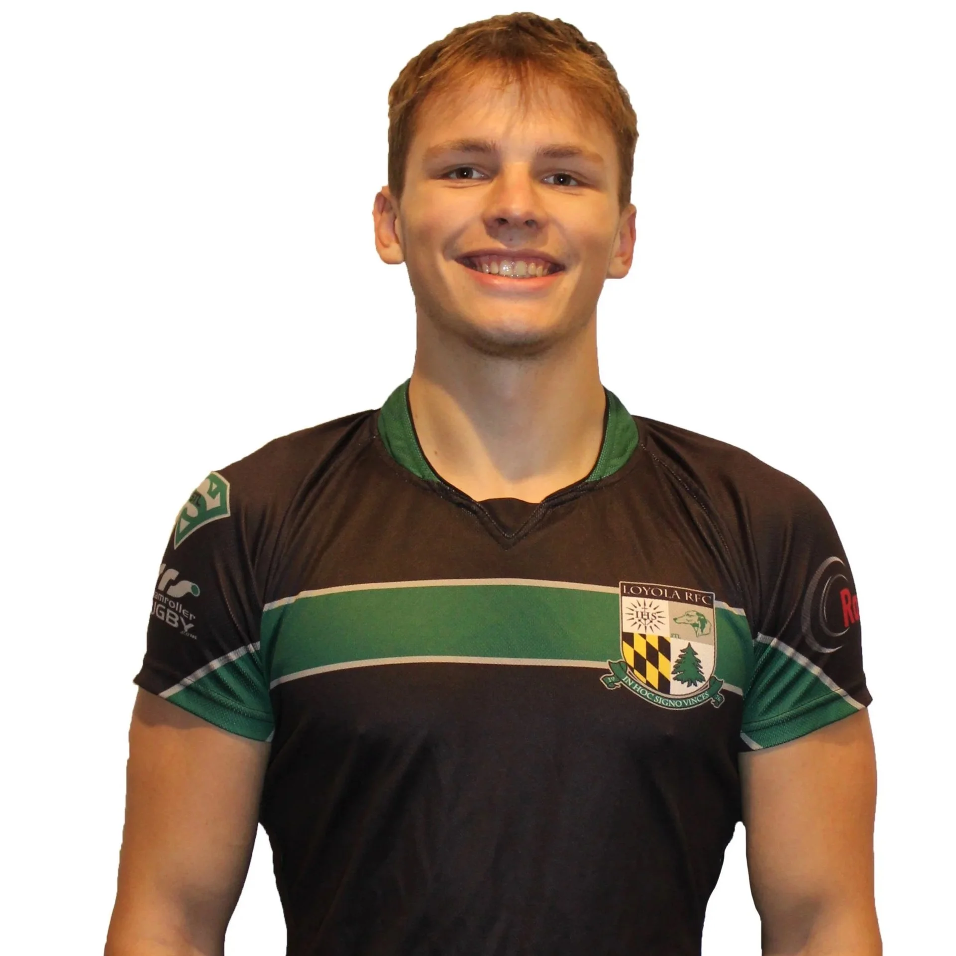 Person wearing a sports jersey with crossed arms, looking at the camera.