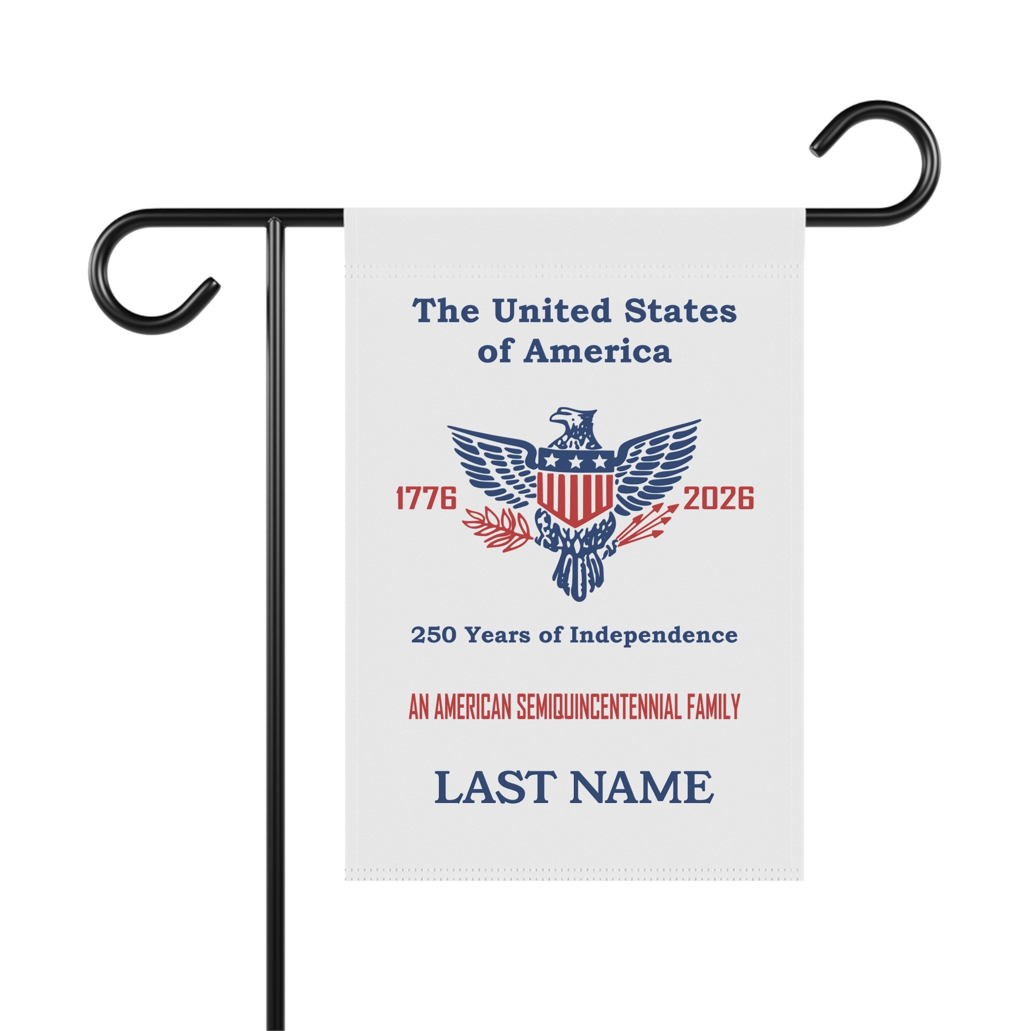 Keystone Carving LLC America 250th Anniversary design on a garden flag
