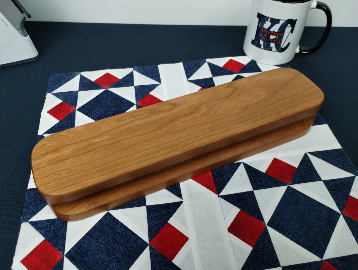 12 inch Keystone carving quilters clapper in cherry