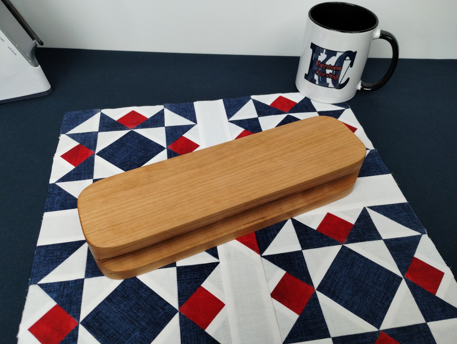 10 inch Keystone carving quilters clapper in cherry