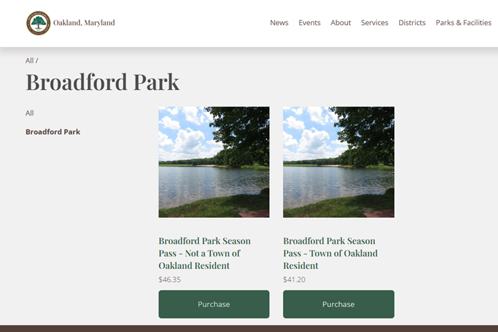 Town of Oakland Launches Online Reservations and Park Pass Sales