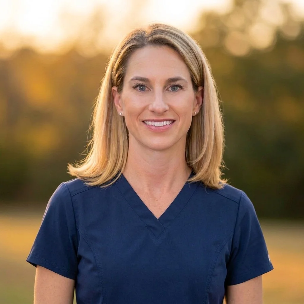 Portrait photo of Dr. Alanna Bernacchi in blue scrubs