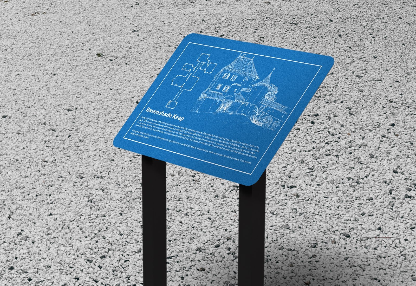 Black Lectern Sign on Posts