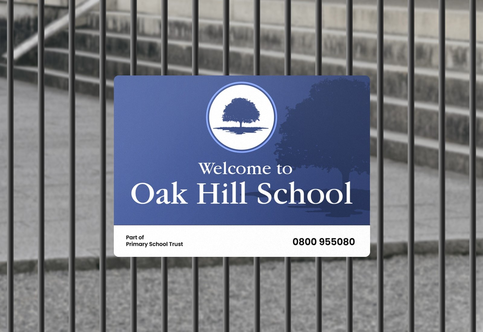 Fence Mounted Sign with Channel & Backplate