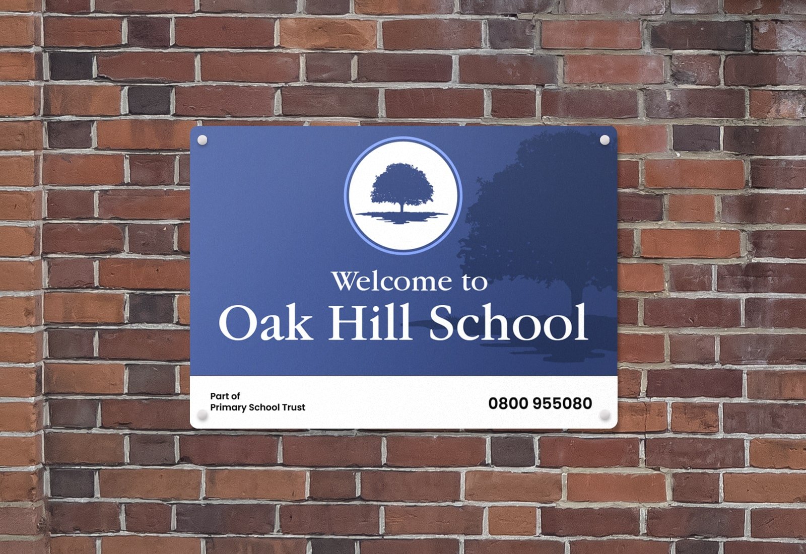 Brick Fence Mounted Sign