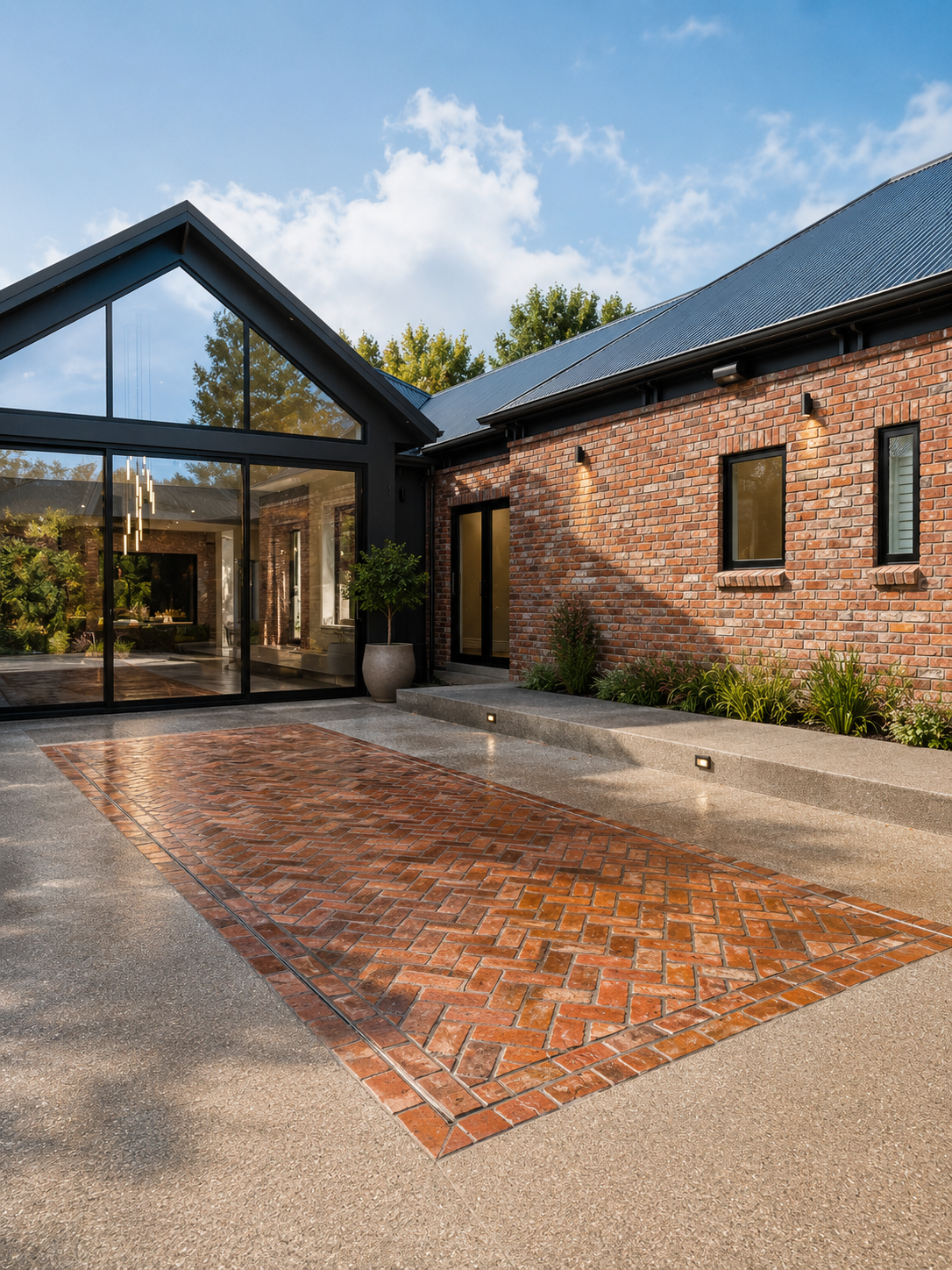 Paved courtyard landscaper architecture
