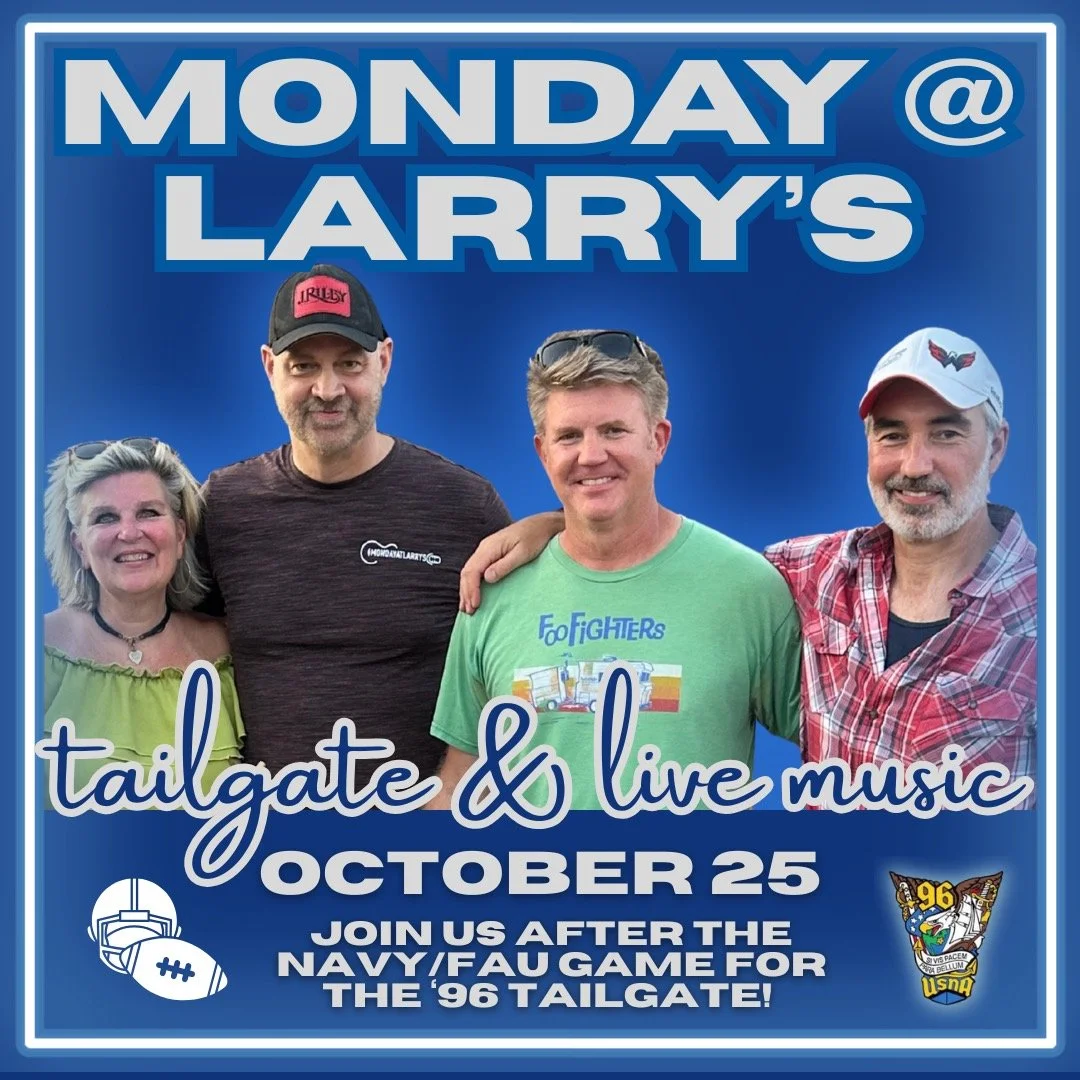 We'll be one man down on Saturday (10/25), but we'll still be ready to rock the Navy vs. FAU post-football game '96 tailgate! Hope to see you there!