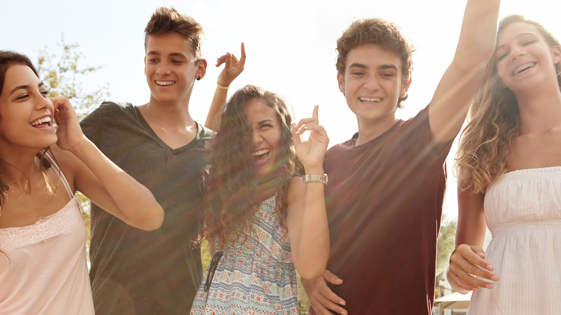 Teens having fun