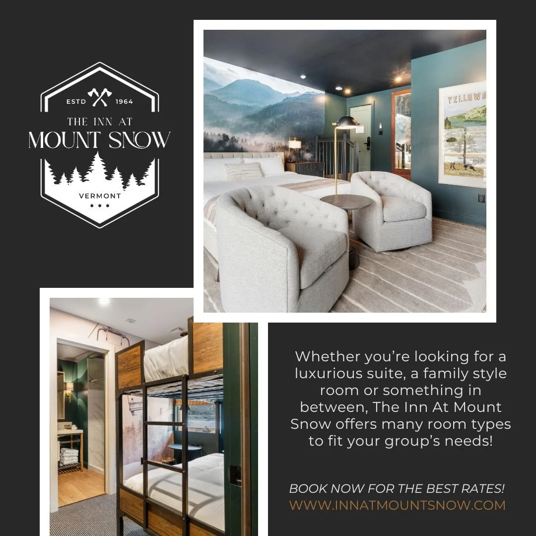 Whether you're looking for a luxurious suite, a family style room or something in between, The Inn At Mount Snow offers many room types to fit your group's needs!

Book now for the best rates
www.innatmountsnow.com

#innatmountsnow #travel #travelver