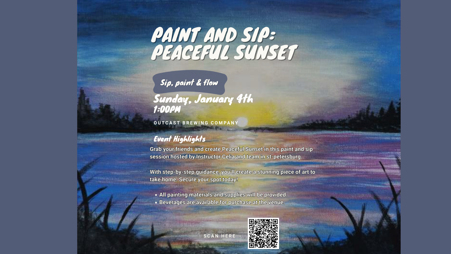Paint &amp; Sip: Peaceful Sunset