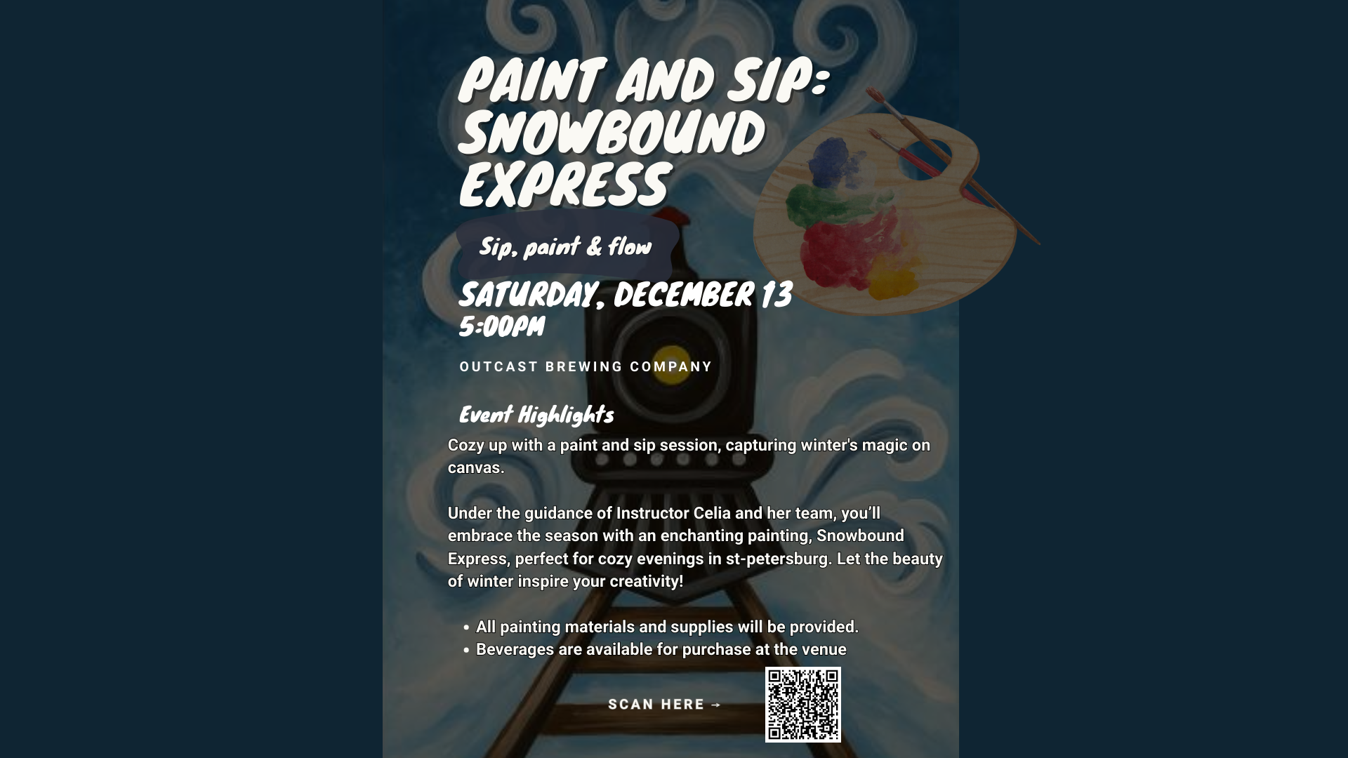 Paint &amp; Sip: Snowbound Express