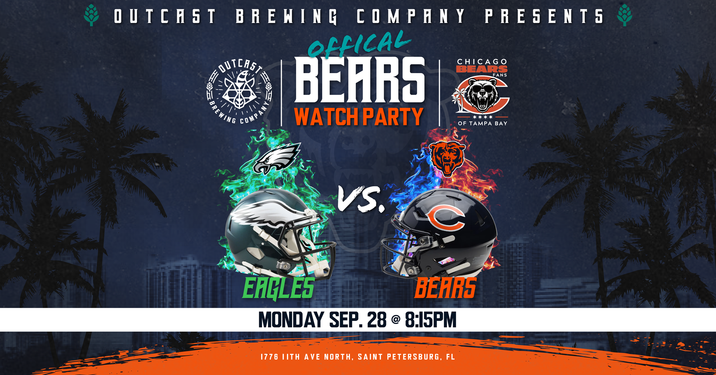 Official Chicago Bears Vs Philadelphia Eagles MNF Watch Party