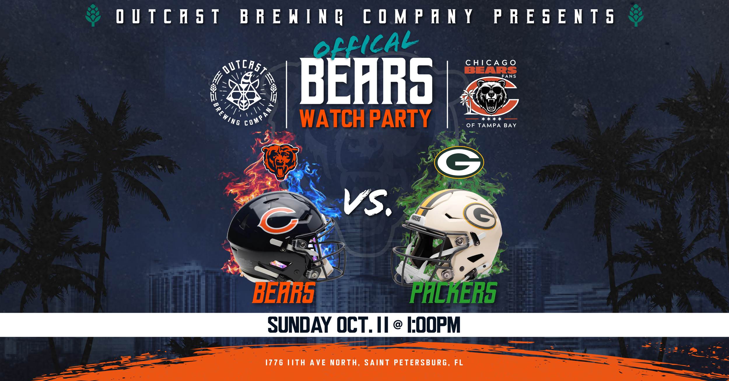Bears Vs Packers Official Watch Party @ Outcast 