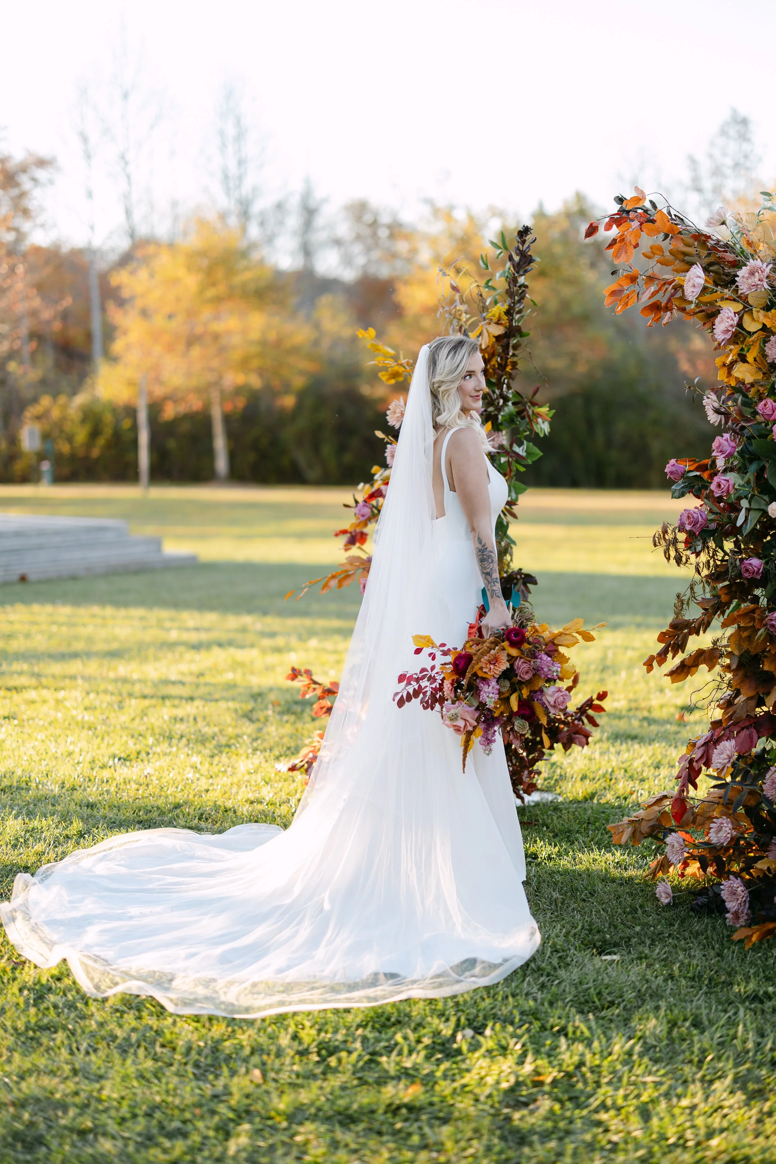 Romantic mountain wedding florals designed by a Cashiers, NC event florist