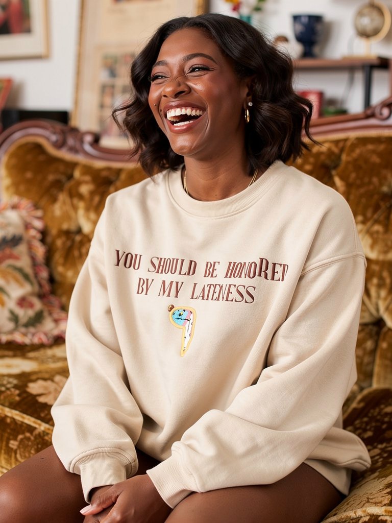 'Honored by My Lateness' Cozy Sweatshirt
