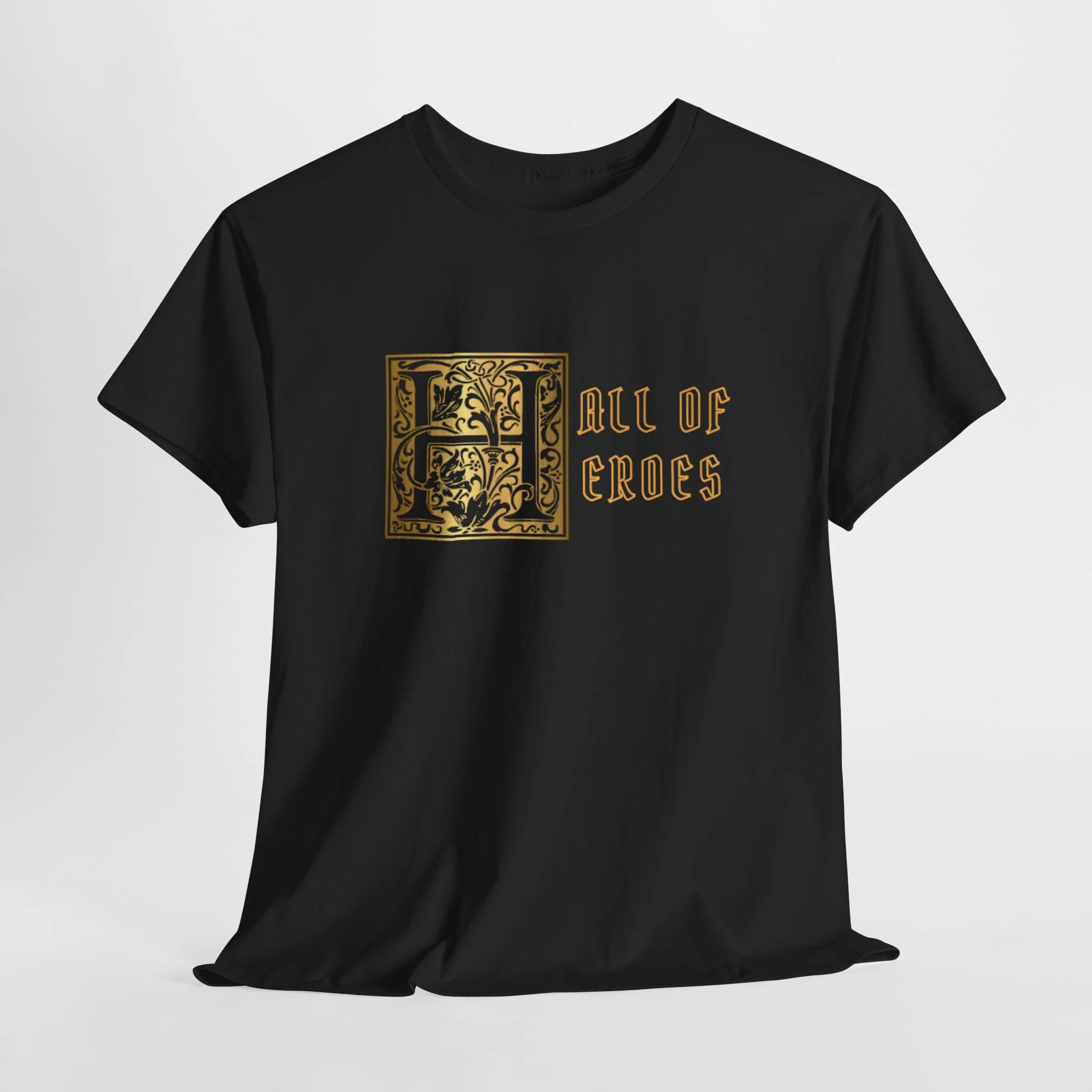 Black & Grey Plain Hall of Heroes T-shirt